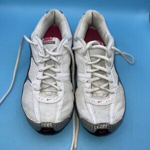 Nike Womens Reax Run 5 407987-116 White Lace Up Low Top Running Shoes Size 8